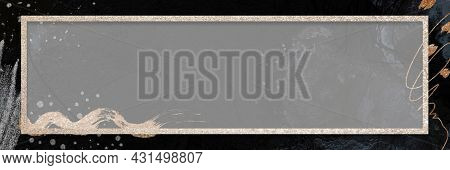 A gold frame on Neo Memphis social background illustration