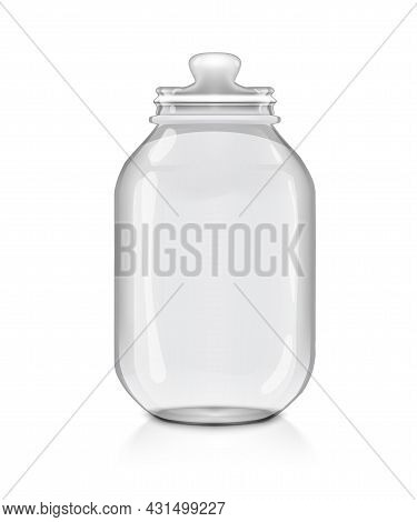 3d Big Transpatent Glass Jar With Glass Cover