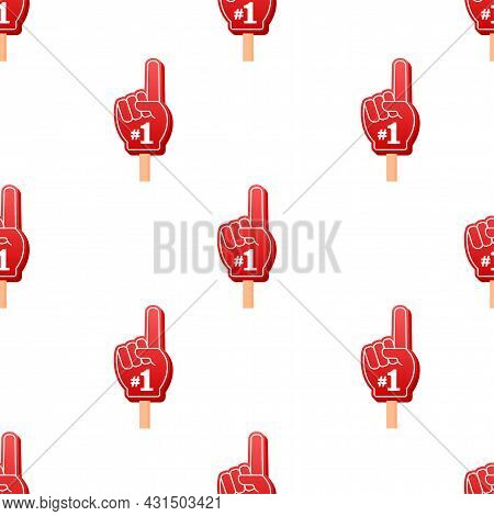 Fan Logo Hand With Finger Up. Hand Up With Number 1 Pattern. Vector Stock Illustration.