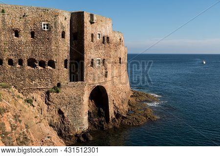 Fort São João Baptista Of Berlengas, Without People, Seen From Berlenga Island, In Portugal, Near Pe