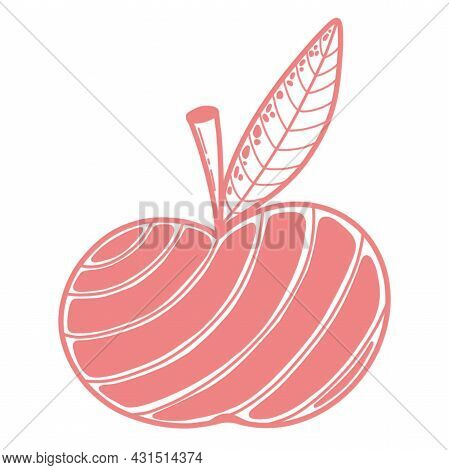 Stylized Apple Isolated Illustration For Design On White Background