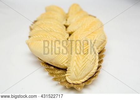 Shekerbura As Novruz Symbol.azerbaijani Sweetness In The Form Of Small Cakes Made Of Yeast Dough, Wi