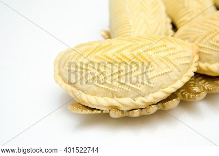 Shekerbura As Novruz Symbol.azerbaijani Sweetness In The Form Of Small Cakes Made Of Yeast Dough, Wi