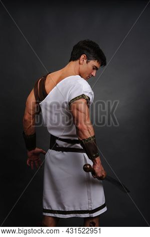 The Sexy Warrior Poses For The Photo.