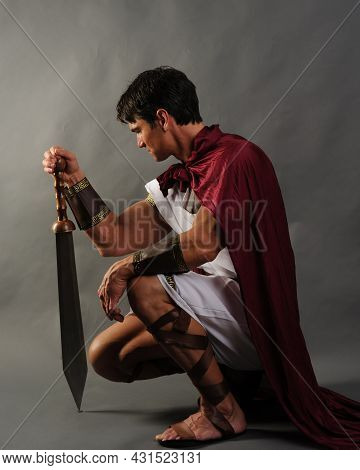 The Sexy Warrior Poses For The Photo.