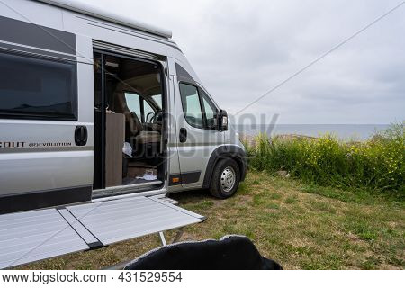 June 24, 2021 - Borgholm, Sweden: A Camper Van Visiting The Island. Domestic Travel Has Increased Du