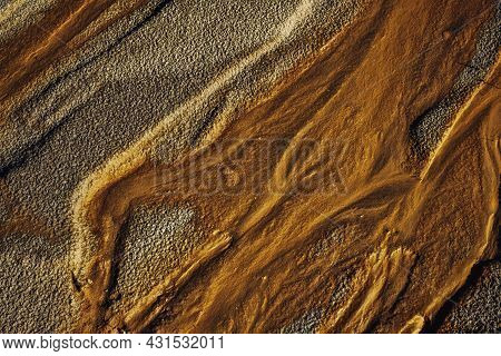 Abstract Color Sand Texture At Kaolin Mine