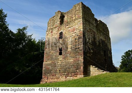 A View Of The Ruins Of The Medieval Castle Building In Etal In Northumberland
