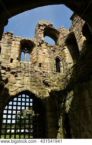 A View Of The Ruins Of The Medieval Castle Building In Etal In Northumberland