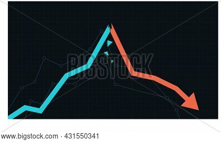 Stock Market Growth And Sudden Drawdown Illustration