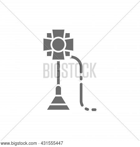Soffit, Camera Flashlight Spotlight, Studio Lighting, Stage Light Grey Icon.