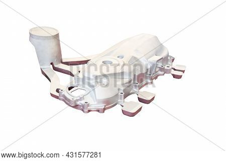 Motocycle Cover Crankcase Made By Aluminium High Pressure Process With Gating System ; Before Machin