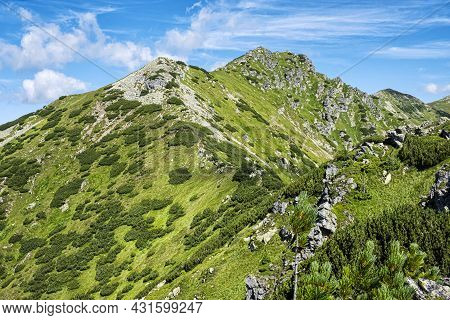 Otrhance Mountain Ridge, Western Tatras Mountains, Slovak Republic. Hiking Theme. Seasonal Natural S