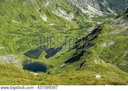 Rackova Valley With Mountain Lakes, Western Tatras Mountains, Slovak Republic. Hiking Theme.