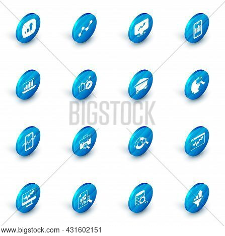 Set Graph Chart Infographic, Financial Growth, Mobile With, Laptop, Stock Trading, Search People And