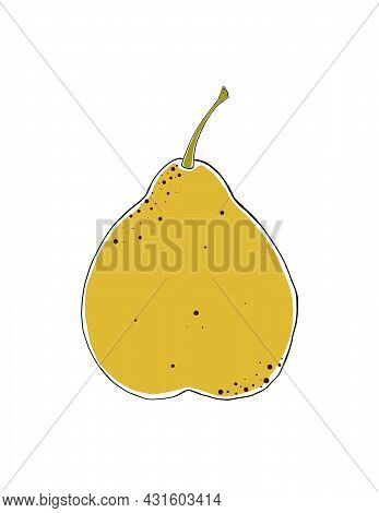 Pear Fruit Isolated On A White Background. Illustration