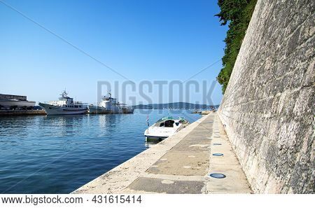 Zadar, Croatia - July 29, 2021: Small Port In The City Of Zadar, Croatia.