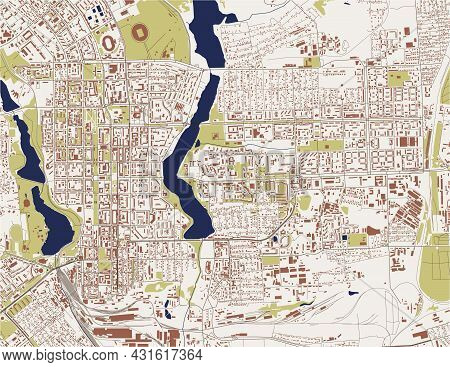 Map Of The City Of Donetsk, Ukraine