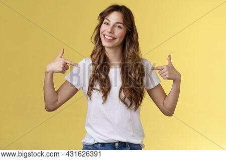 If You Want Professional Its Me. Sassy Good-looking Confident Outgoing Young Woman Introduce Herself