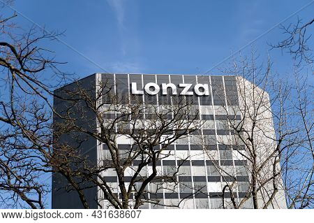 Basel, Switzerland - March 15, 2020: Lonza Group Is A Swiss Multinational, Chemicals And Biotechnolo