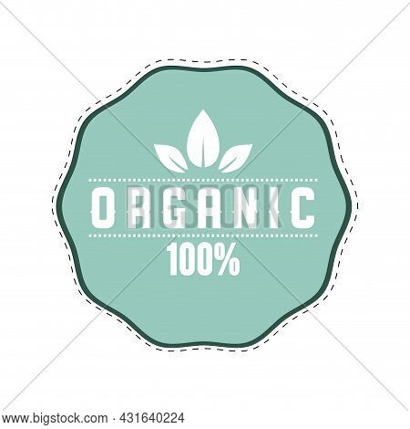 Organic Label Icon To Mark Veggie Food Isolated On White. Vector Eco Business Icon For Mel Food In R