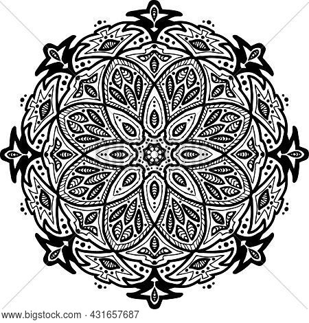 Mandala For Yoga Hand Drawn Spirit Logo Ornament