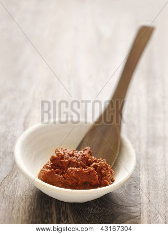Pasta de caril vermelho indiano