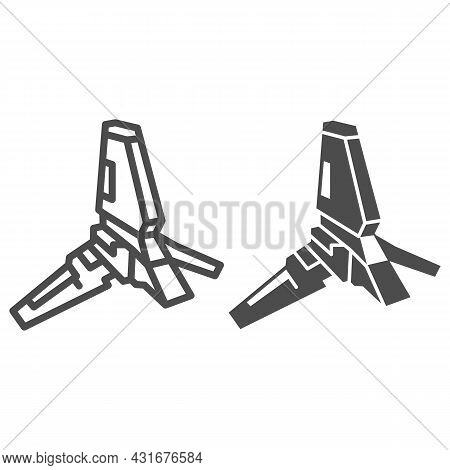 Lambda Class T 4a Shuttle Line And Solid Icon, Star Wars Concept, Imperial Transport Vector Sign On 