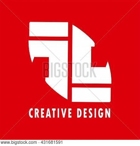 Creative Letter Jl Logo Design Vector Template. Initial Letter Design Jl Logo Illustration In The Sh