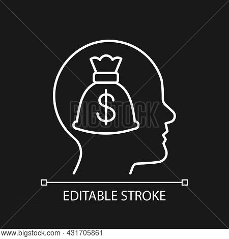 Money Reward White Linear Icon For Dark Theme. Extrinsic Motivation. Payment As Reward. Thin Line Cu
