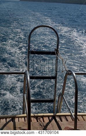 Sail boat ship  with tourists in the Aegea Sea. Marmaris, Mugla,Turnkey