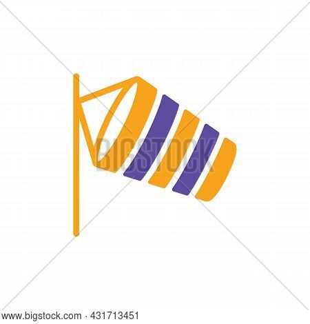 Windsocks Hanging At The Airport Runway Vector Glyph Icon. Meteorology Sign. Graph Symbol For Travel