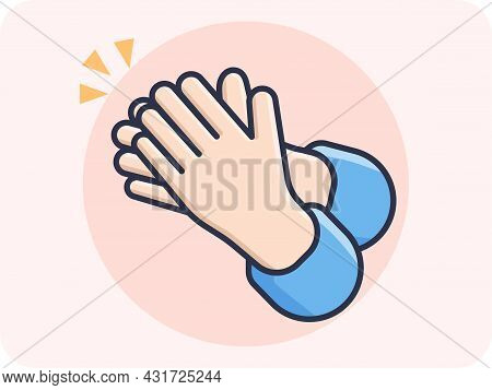 Clapping Hands, Vactor, Emoji, Vector Design, Icon, Flat Design And Isolated.