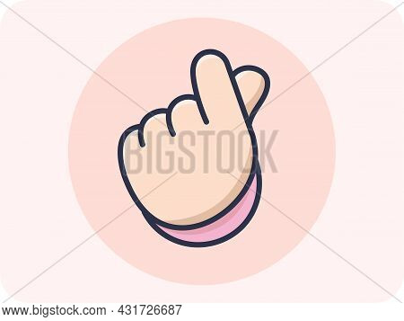 Hand Gestures Mini Heart Means I Love You, Emoji, Vector Design, Icon, Flat Design Isolated.