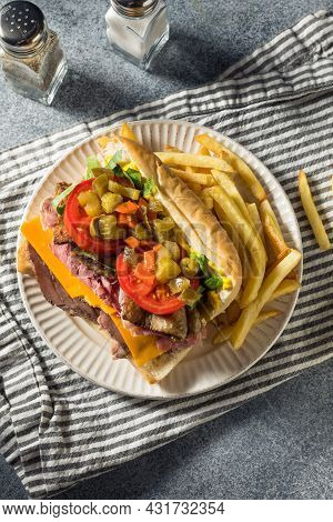 Homemade Chicago Jim Shoe Roast Beef Sandwich