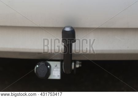 Installing A Towbar For A Car.transportation Of Goods By Passenger Car.
