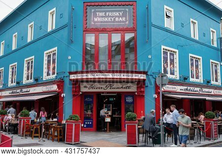 Cork, Ireland- July 14, 2021: The Front Of The Oliver Plunkett Restaurant  In Cork City