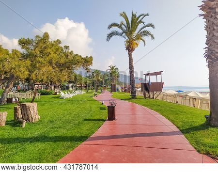 Beldibi, Kemer, Antalya, Turkey - May 11, 2021: The Territory Of The Rixos Beldibi Hotel