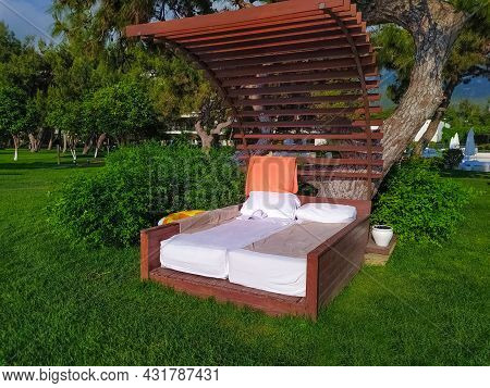 Beldibi, Kemer, Antalya, Turkey - May 11, 2021: The Territory Of The Rixos Beldibi Hotel