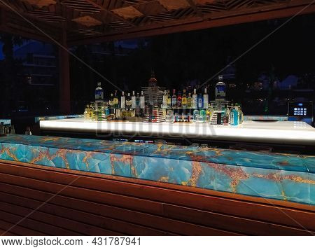 Beldibi, Kemer, Antalya, Turkey - May 11, 2021: The Territory Of The Rixos Beldibi Hotel