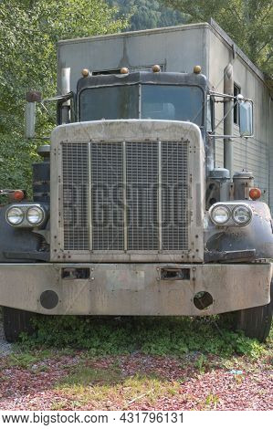 Front View Of An Old American Truck