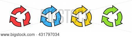 Wind Turbines On The Background Of The Field. Eco Station. Wind Energy Concept. Flat Style. Vector I
