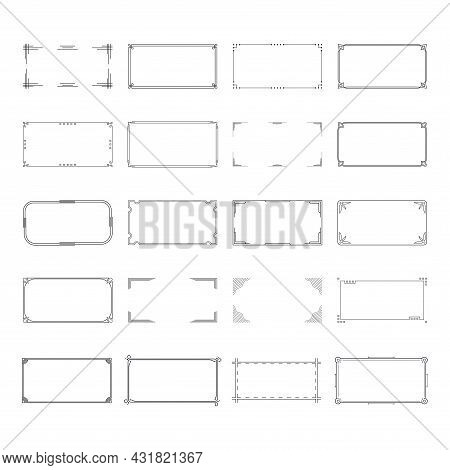 Simple Geometric Line Frames. Easy Adjust As Symbol Object.