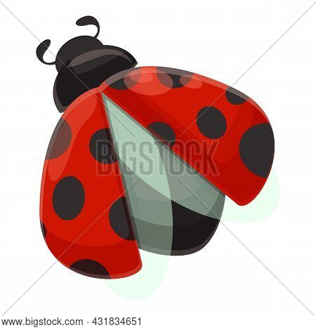 Flying Ladybug Icon Cartoon Vector. Insect Ladybird. Garden Beetle
