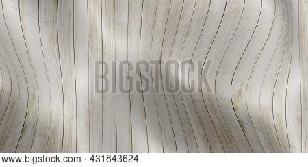 Wave Of Wooden Floor Curved Plank Abstract Background 3d Illustration