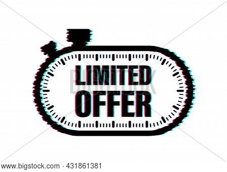 Limited Offer, Great Design For Any Purposes. Glitch Icon. Best Product. Vector Stock Illustration.