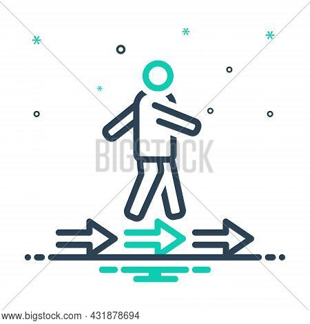 Mix Icon For Pursue Move Go-after Run Walk Arrow Ensue Chase