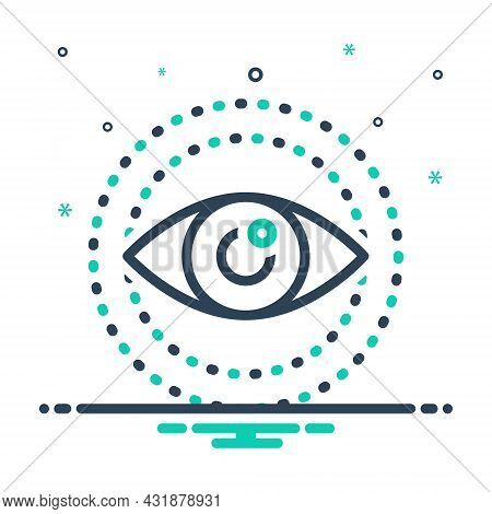 Mix Icon For Look Vision See View Sight Watch Eyesight Eyeball Glimmers Optical