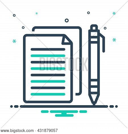 Mix Icon For Essay Treatise Tractate Paper Pencil Checklist Clipboard Application Dissertation Docum