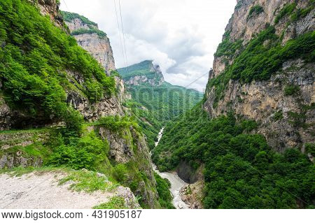 View Of Cherek Gorge In The Caucasus Mountains In Kabardino-balkaria, Russia